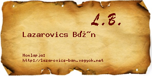 Lazarovics Bán névjegykártya